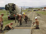 Pouring concrete